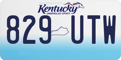 KY license plate 829UTW