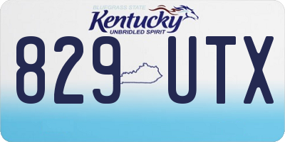 KY license plate 829UTX