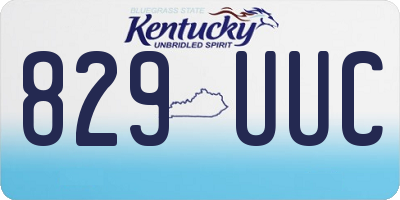 KY license plate 829UUC