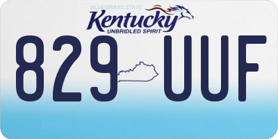 KY license plate 829UUF