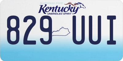 KY license plate 829UUI