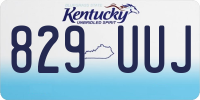 KY license plate 829UUJ