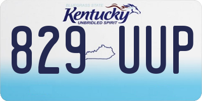 KY license plate 829UUP