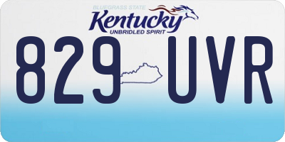 KY license plate 829UVR