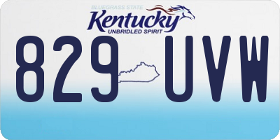 KY license plate 829UVW