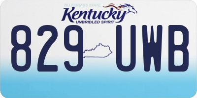 KY license plate 829UWB