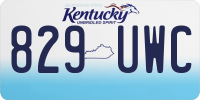 KY license plate 829UWC