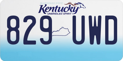 KY license plate 829UWD