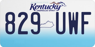 KY license plate 829UWF