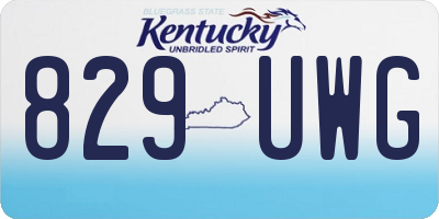 KY license plate 829UWG