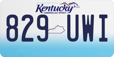 KY license plate 829UWI