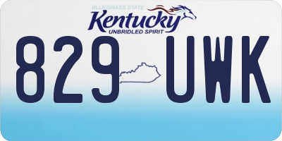 KY license plate 829UWK