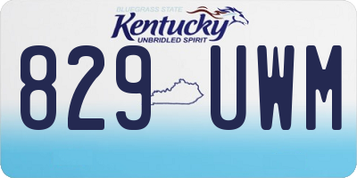 KY license plate 829UWM
