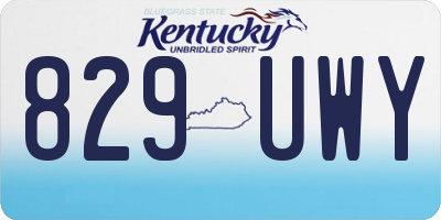 KY license plate 829UWY
