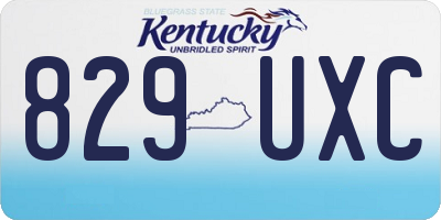 KY license plate 829UXC