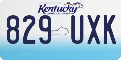 KY license plate 829UXK