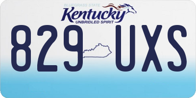 KY license plate 829UXS