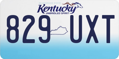 KY license plate 829UXT