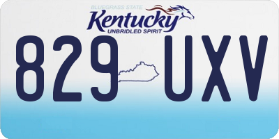 KY license plate 829UXV