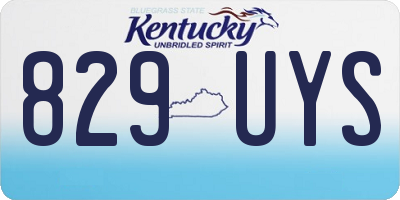 KY license plate 829UYS