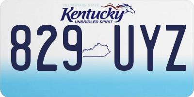 KY license plate 829UYZ