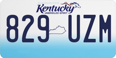 KY license plate 829UZM