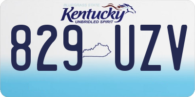 KY license plate 829UZV