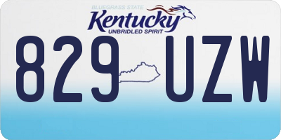KY license plate 829UZW