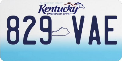 KY license plate 829VAE