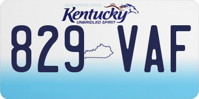 KY license plate 829VAF