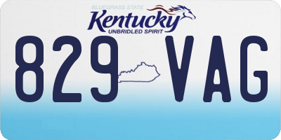 KY license plate 829VAG