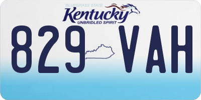 KY license plate 829VAH
