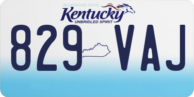 KY license plate 829VAJ