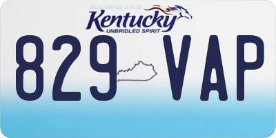 KY license plate 829VAP