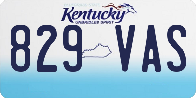 KY license plate 829VAS