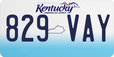 KY license plate 829VAY