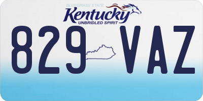 KY license plate 829VAZ