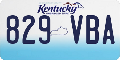 KY license plate 829VBA