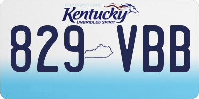 KY license plate 829VBB