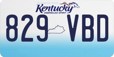 KY license plate 829VBD