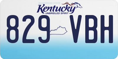 KY license plate 829VBH