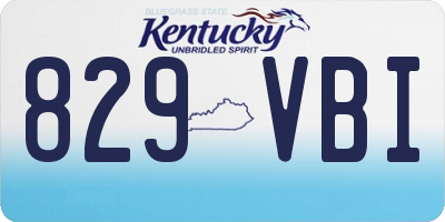 KY license plate 829VBI
