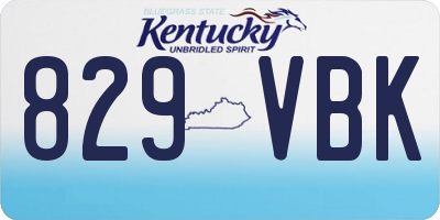 KY license plate 829VBK