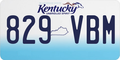 KY license plate 829VBM