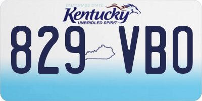 KY license plate 829VBO
