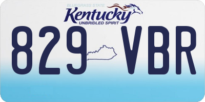 KY license plate 829VBR