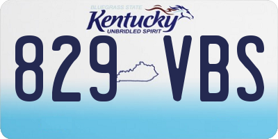 KY license plate 829VBS