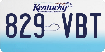 KY license plate 829VBT