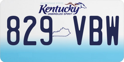 KY license plate 829VBW