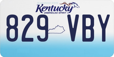 KY license plate 829VBY